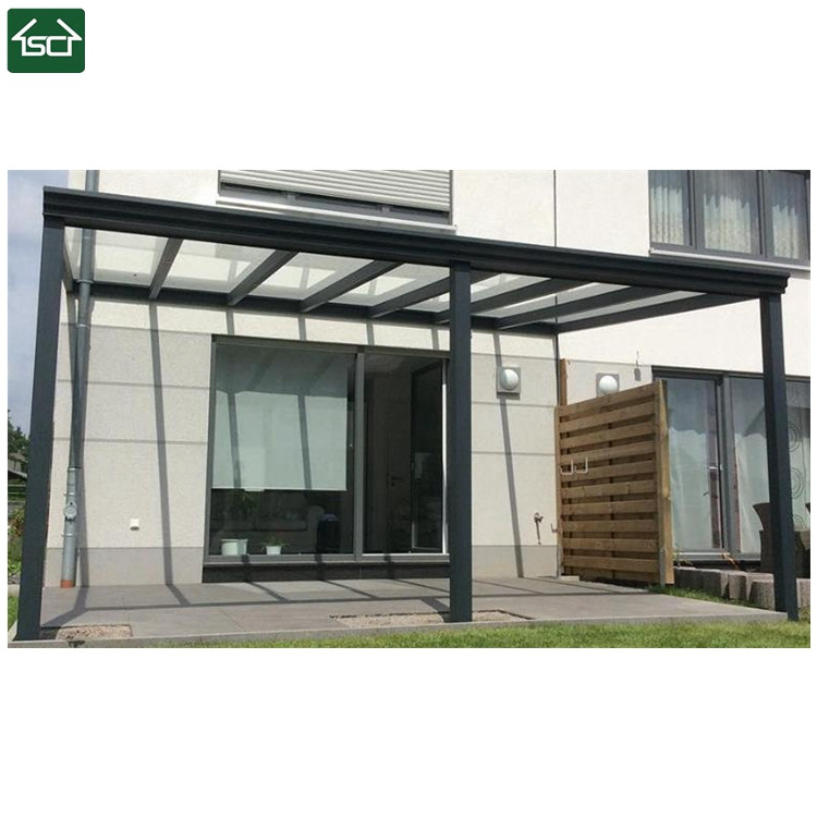 Glass Roof Pergola 3x3 Waterproof Garden Aluminium Gazebo Outdoor With Led