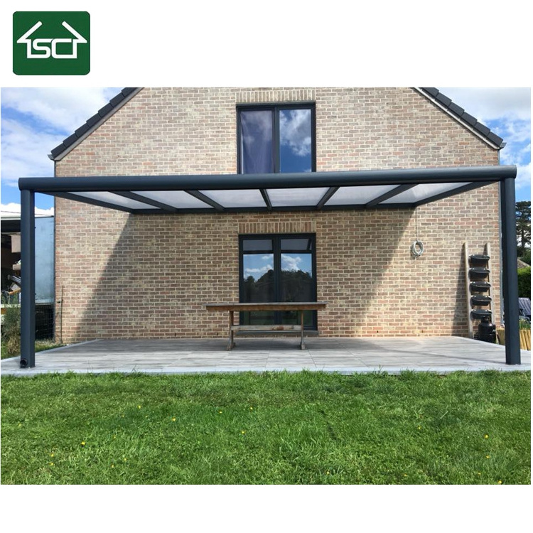 Wholesale price outdoor wall mounted gazebo/ aluminum gazebo with polycarbonate roof