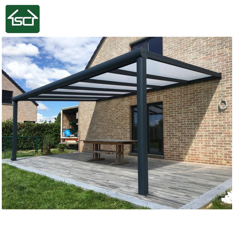 Wholesale price outdoor wall mounted gazebo/ aluminum gazebo with polycarbonate roof