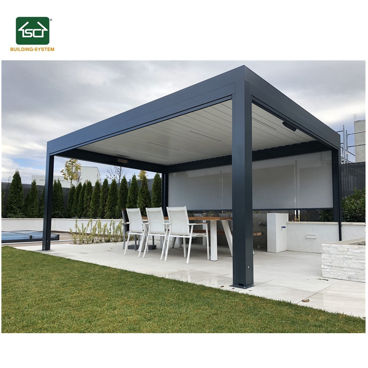 Electric Terrace Cover Gazebo Waterproof Louver Roof Pergola Outdoor Aluminium bioclimatic pergola aluminium