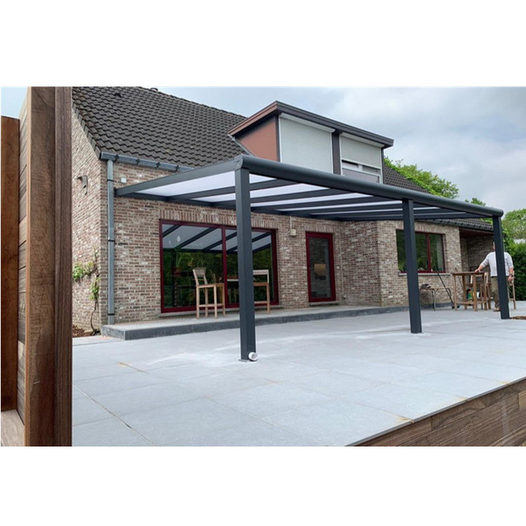 Outdoor Backyard Attached Aluminium Terrace Patio Roof Pergola with Sun Shade  Awning