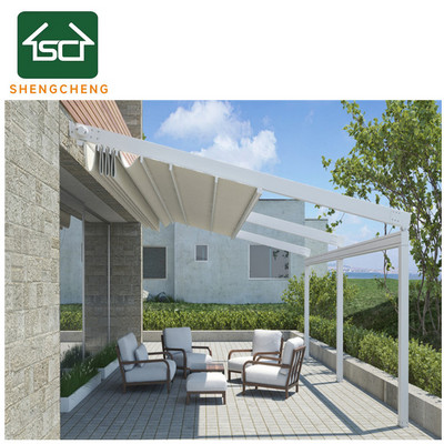 Install Easily Outdoor Aluminum Folding Retractable Pergola Motorized Awning Retractable Canopy Roof