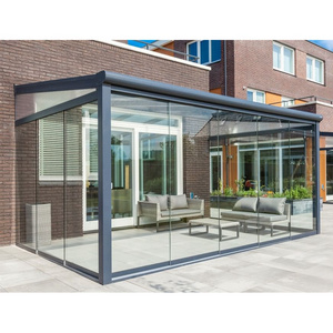 Prefabricated Veranda Sunroom House Conservatory 4 Season Sun Room Glass House Aluminium Glass Sunrooms For Solarium