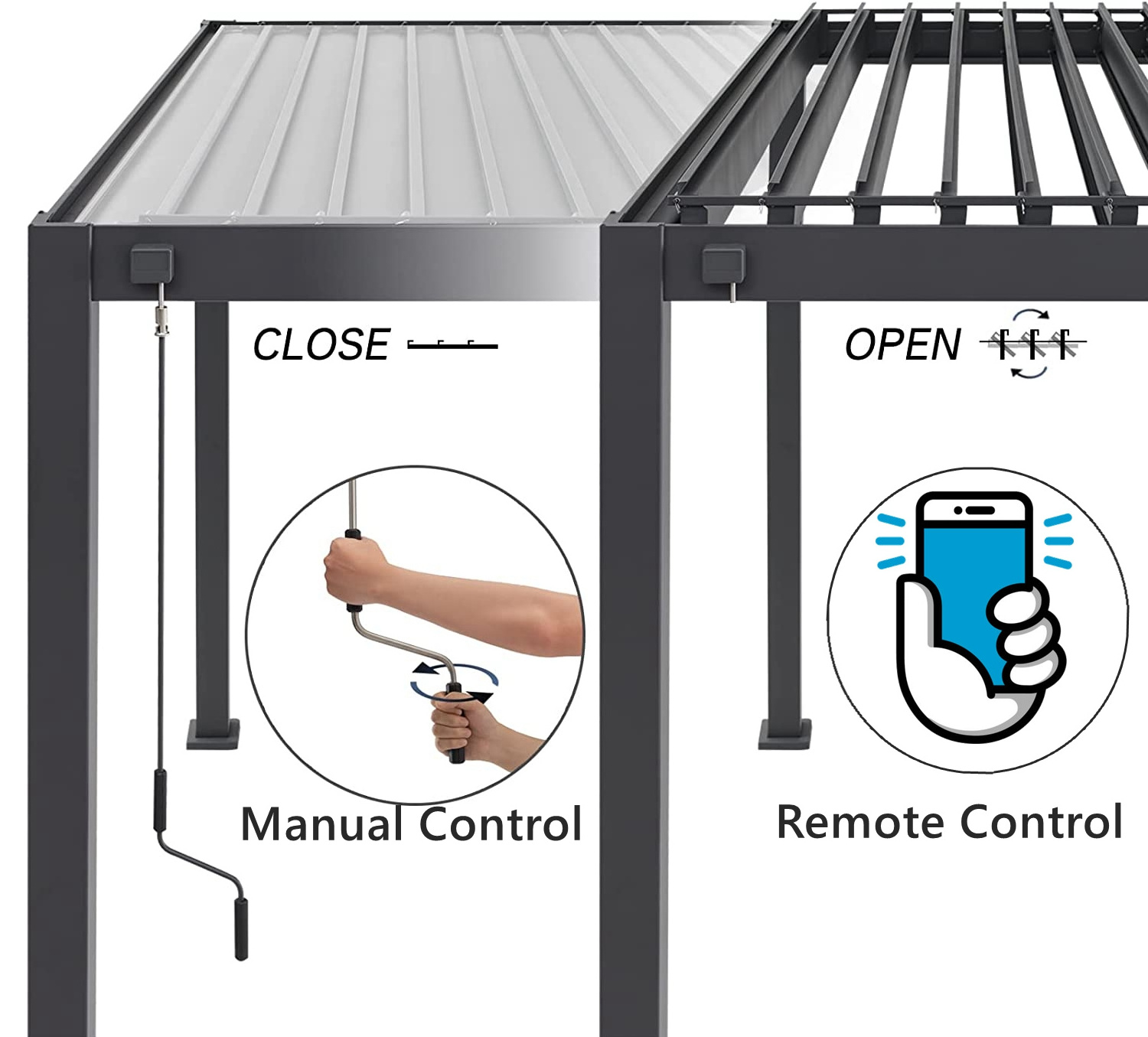 Electric Terrace Cover Gazebo Waterproof Louver Roof Pergola Outdoor Aluminium bioclimatic pergola aluminium