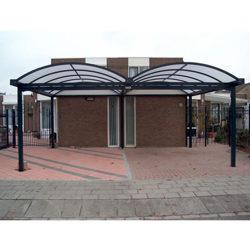 Aluminum pergola car parking shelter with polycarbonate roof for simple or double garages