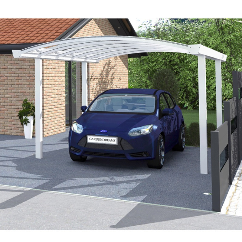 Aluminum pergola car parking shelter with polycarbonate roof for simple or double garages