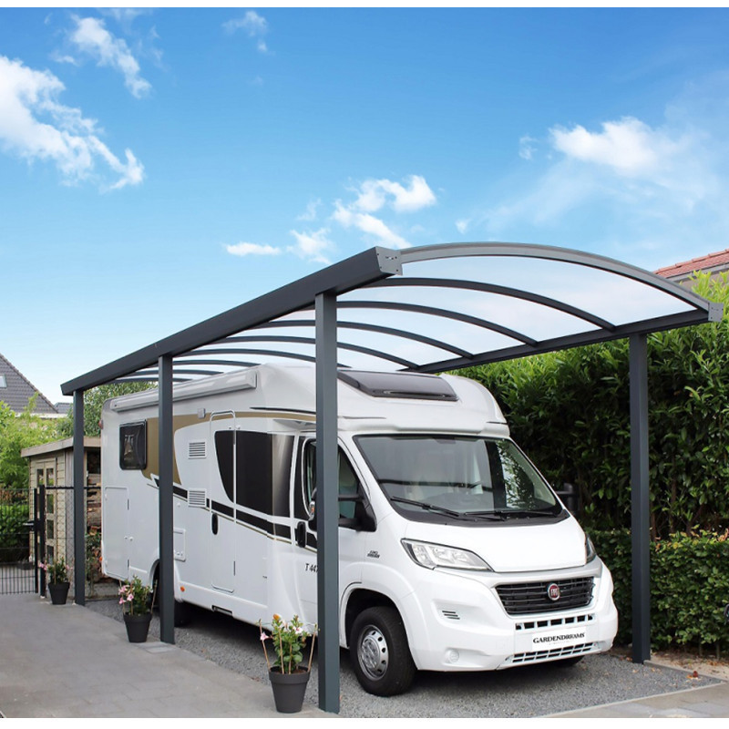 Aluminum pergola car parking shelter with polycarbonate roof for simple or double garages