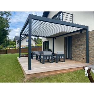 Modern Garden Retractable Roof Pergola Motorized Bioclimatic Pergola Aluminium Customized Retractable Canopy