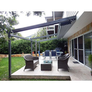 Garden Electric Retractable Shade Pergola Kit Aluminium Outdoor Retractable Canopy