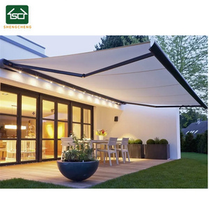 Outdoor Retractable House Awning Roof Full Cassette Awning Motorised Folding Arm Awning