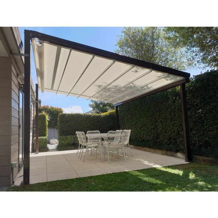 Garden Electric Retractable Shade Pergola Kit Aluminium Outdoor Retractable Canopy