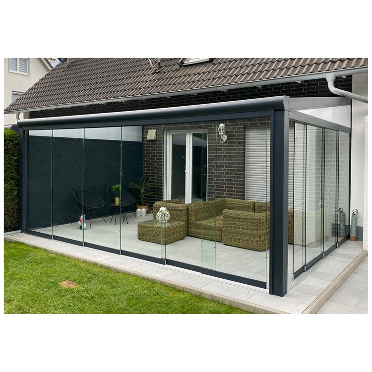 Customized Roof Frame Aluminium Glass Veranda Sunroom Glass Conservatory Green House For Sale