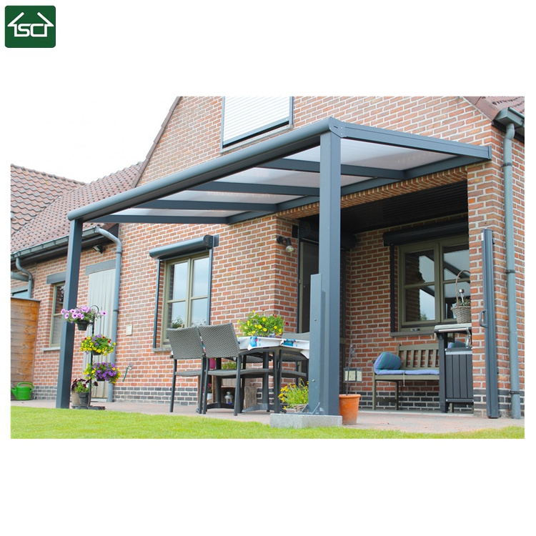 Glass Roof Pergola 3x3 Waterproof Garden Aluminium Gazebo Outdoor With Led