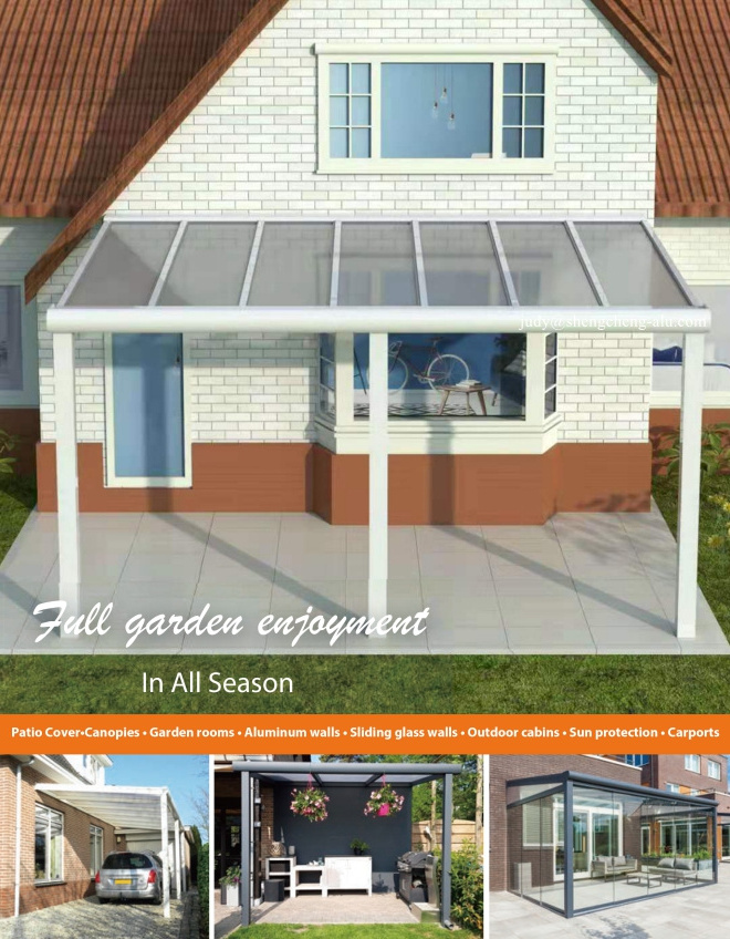 Prefabricated Veranda Sunroom House Conservatory 4 Season Sun Room Glass House Aluminium Glass Sunrooms For Solarium