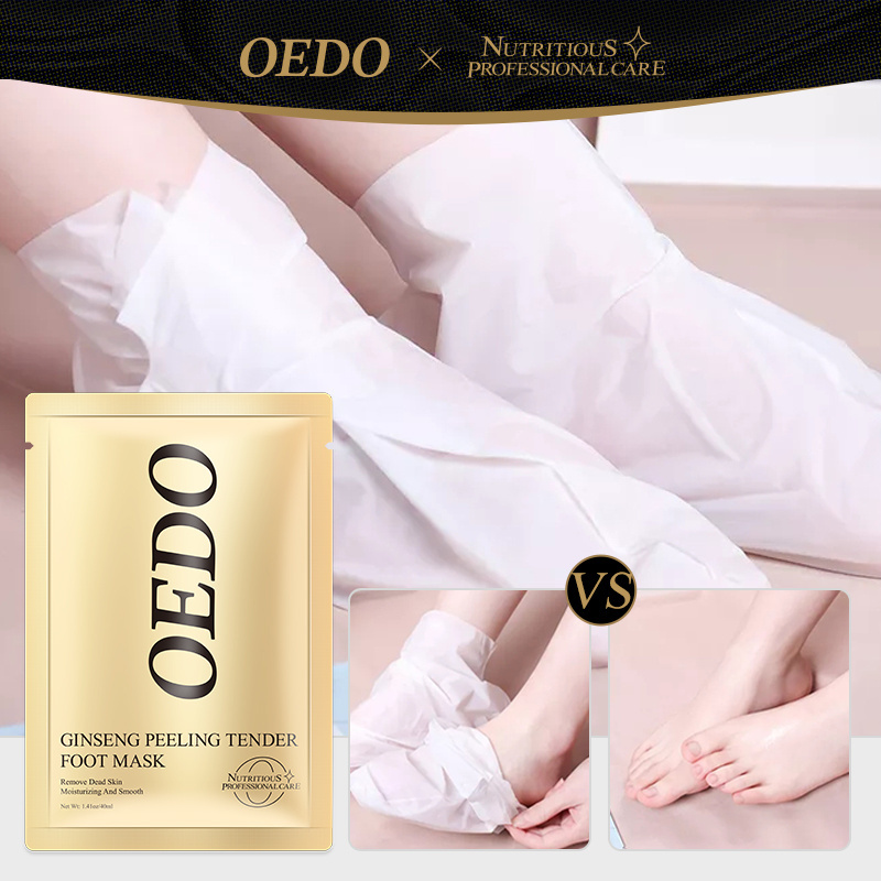 New Feet Exfoliating Foot Masks Pedicure Socks Exfoliation Scrub for Feet Mask White Ginseng Foot Peeling Mask Foot Spa