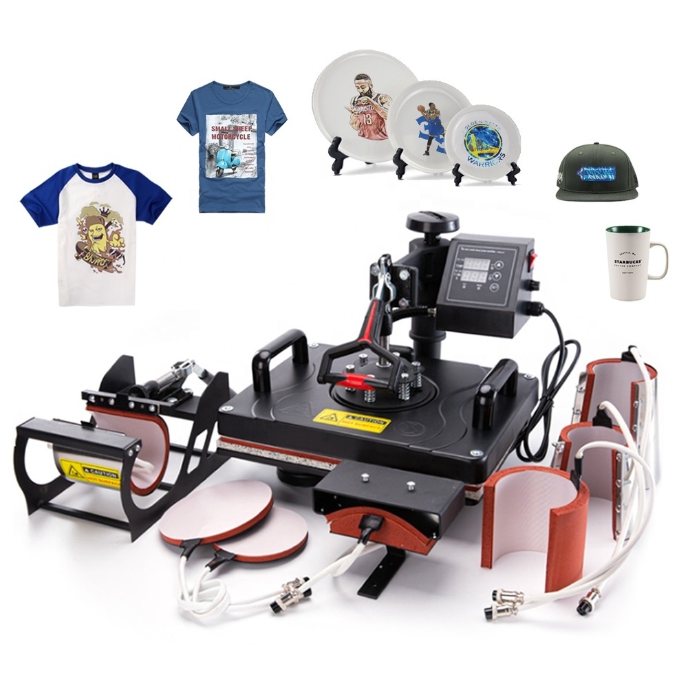 12 x 15 Sublimation Combo Transfer Printing 8 IN 1 multi-function Heat Press Machine 29x38 T-shirt Mug Hat Heat Press Machine