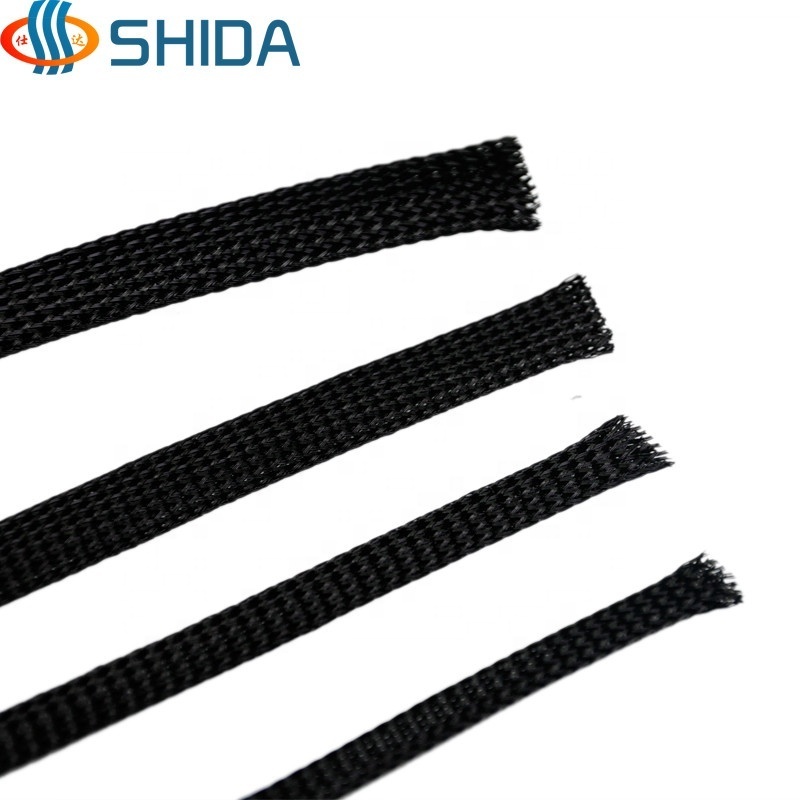 Heat resistant pc rubber auto wire lot sheathing pet expandable braided cable sleeve