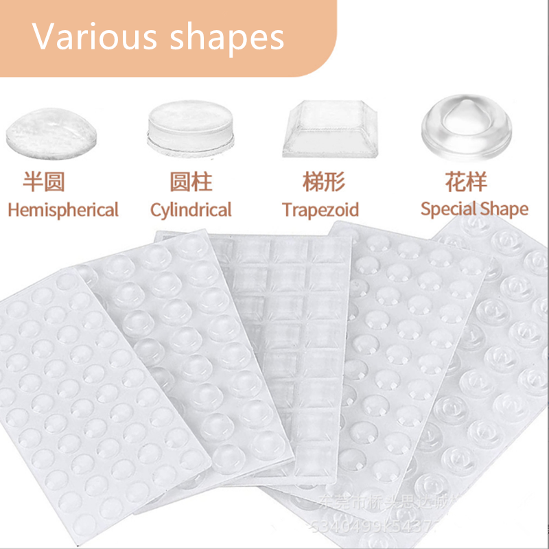 Black Transparent Sticky Silicone Rubber Bumper Foot Pad Vibration Absorption Pads For Furniture