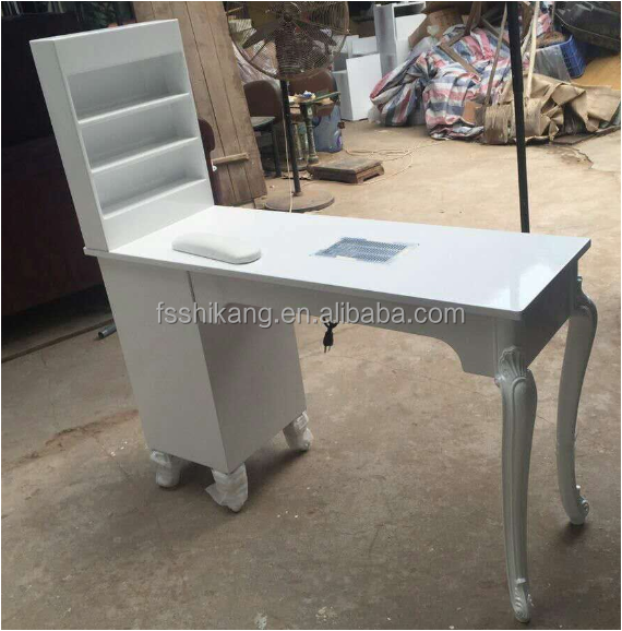 Fan optional white manicure table/beauty salon used manicure table/pedicure chair for sale