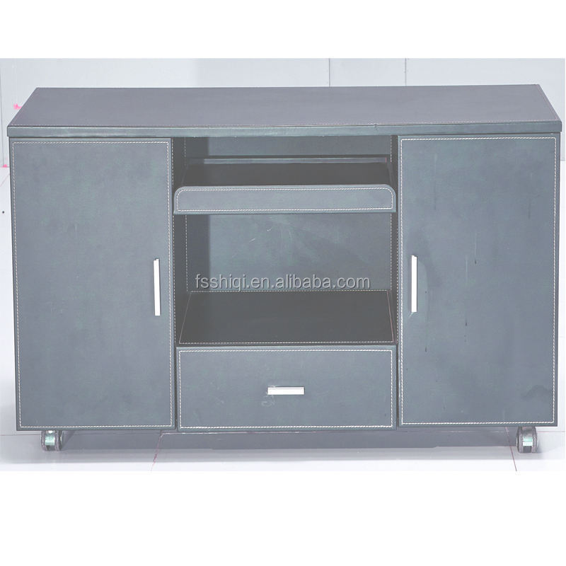 Modern office furniture PVC credenza with file drawers wooden cabinet