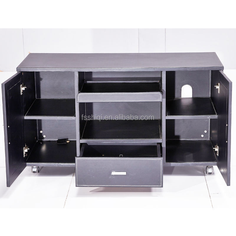 Modern office furniture PVC credenza with file drawers wooden cabinet