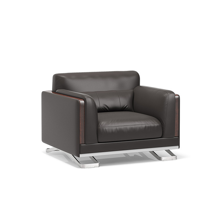 Commercial modern style genuine leather seat 2 seater office sofa