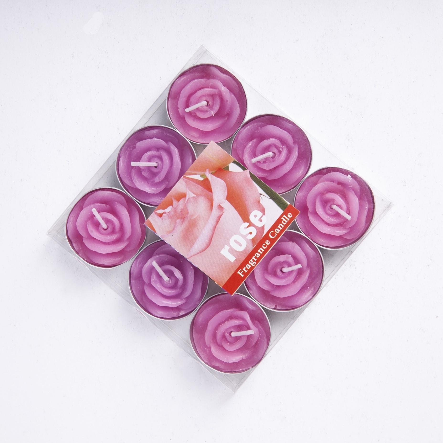 Rose Flowers Shape Tealight Candle Color Scented Tea Candles Light