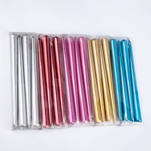 4pcs Pole Candles Long Smokeless Long Burning Taper Birthday Candle for Wedding