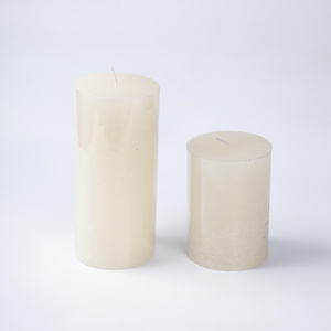 Romantic Christmas Halloween Pure Paraffin Wax Pillar Large Candle Wholesale Bulk Ivory White Pillar Wax Candles