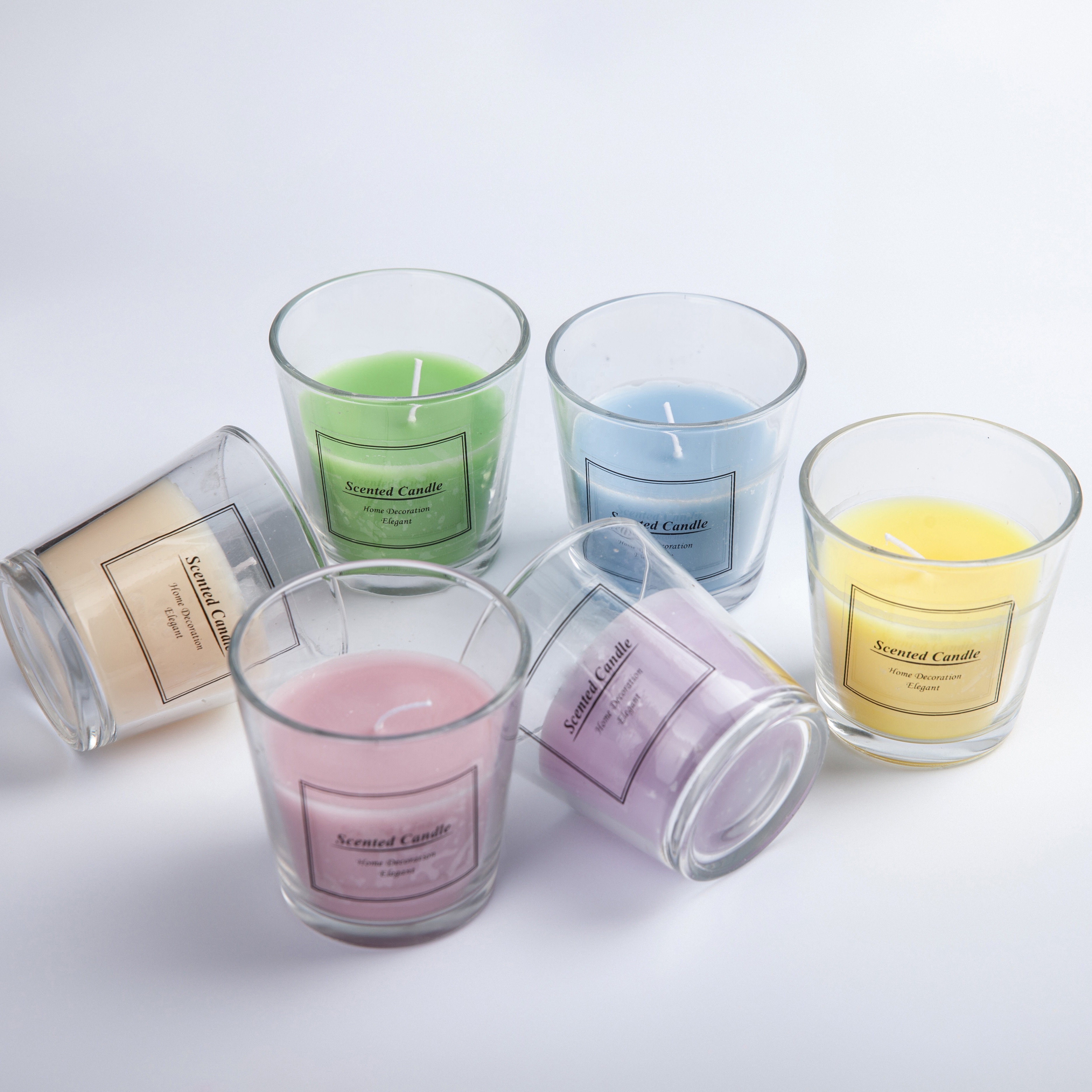 Wholesale Best Sale Transparent Glass Cup Candle Custom Scented Candle Paraffin Wax Candles In Glass