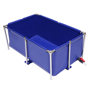 Fish & Shrimp Freshwater Ponds Assembled Canvas Fish Ponds Above Ground Aquaculture Equipment PVC Stand Ponds