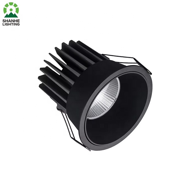 Commercial Black Spot LED Down Light 9W Wall Washer Anti Glare COB Downlight IP44 Recessed Spotlight fixture ceiling recessed