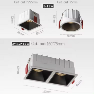 Modern New Led Downlight Frame Embedded Die-Cast Aluminum Indoor Lighting Fixture Anti-Glare Hidden Downlight