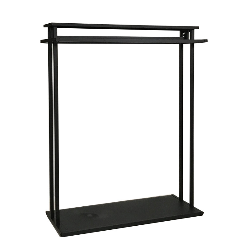 Hot Sale Custom Black DIsplay Rack Metal Cloth Retail Wall Mounted Clothing Racks Clothing Shops Display Stands