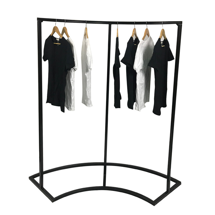 Floor standing metal clothing display rack hanging clothing display stand