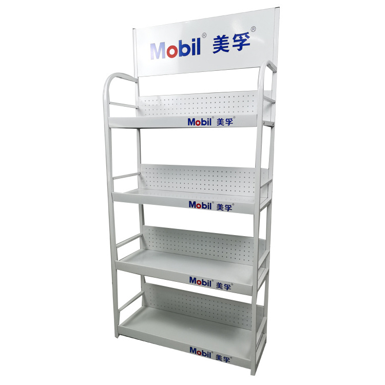 Factory custom metal engine oil display rack Engine Lubricating Motor Body Oil Bottle Display Rack Stand