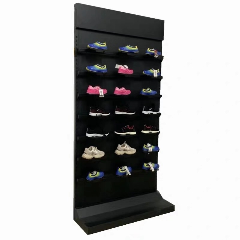 Metal multipurpose wall mounted modern brand sport shoes store rack shoe display rack