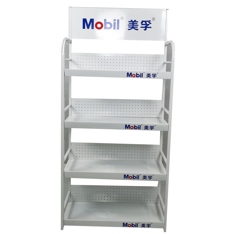 Factory custom metal engine oil display rack Engine Lubricating Motor Body Oil Bottle Display Rack Stand