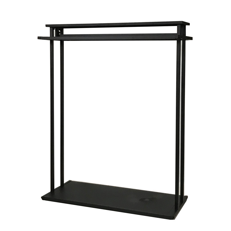 Hot Sale Custom Black DIsplay Rack Metal Cloth Retail Wall Mounted Clothing Racks Clothing Shops Display Stands