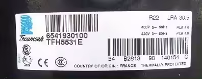 Tecumseh Compressors Refrigerator Cooling TFH5531E FH5531F Compressor Parts Piston Compressors