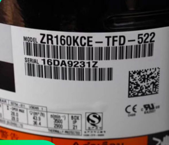 Copeland Scroll Compressors ZR Series ZR190KC-TFD-522 R22 refrigerant 15.8HP Hermetic Scroll Copeland Refrigeration