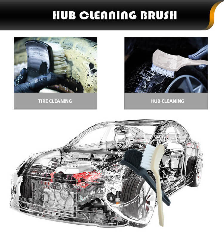 Car Beauty Tire Cleaning Brush Car Multi-function Wheel Brush Tire Cleaning Brush