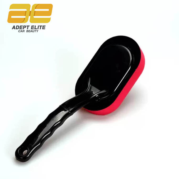 Car Wheel and Tire Waxing Applicator Coating Sponge Brush Black and Red Waxing Sponge Brush Replaceable Cleaning Hand Pad