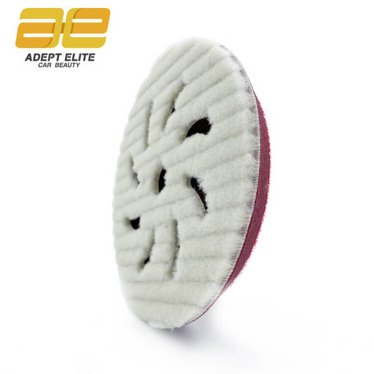 5inch 125mm Detailing Best Stripe Type 100% Lambs Wool Buffing Pad Woolen Polishing Pad for 5 inch and 6inch RO DA GA Polishers