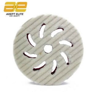 5inch 125mm Detailing Best Stripe Type 100% Lambs Wool Buffing Pad Woolen Polishing Pad for 5 inch and 6inch RO DA GA Polishers