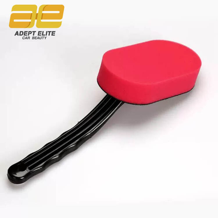 Car Wheel and Tire Waxing Applicator Coating Sponge Brush Black and Red Waxing Sponge Brush Replaceable Cleaning Hand Pad