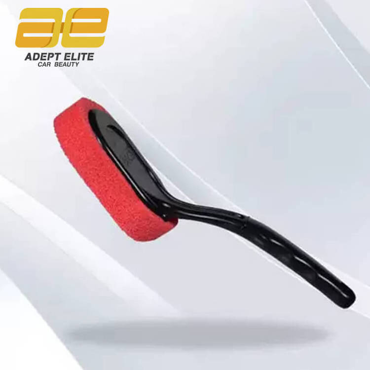 Car Wheel and Tire Waxing Applicator Coating Sponge Brush Black and Red Waxing Sponge Brush Replaceable Cleaning Hand Pad