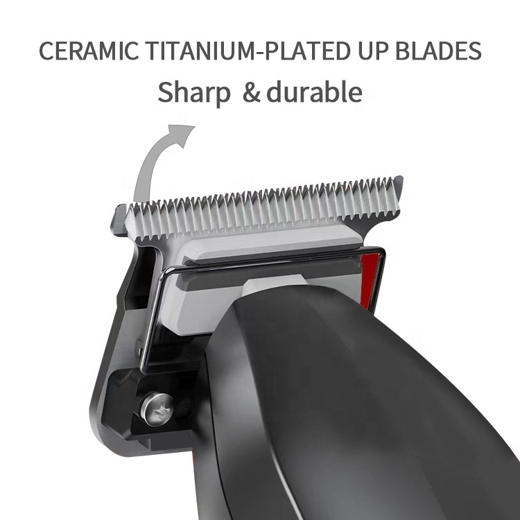 Professional hair clippers  cordless rechargeable Ceramic titanium-plated blades electric hair trimmer