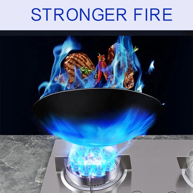 fire powerful built in gas cooker LPG gas cook tops stainless steel top 2 burner gas stove for kitchen