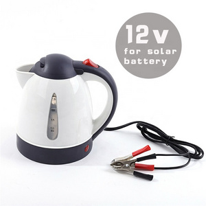 portable 12vDC 1L capacity solar battery power supply electric travel solar kettle